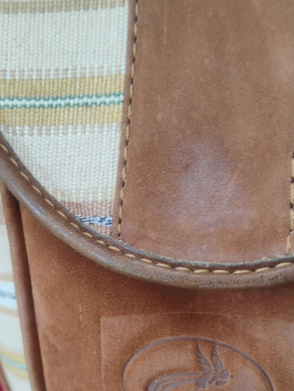Guatemala Brown Suede And Woven Fabric Backpack